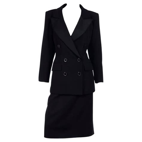 tailleur noir yves saint laurent|yves saint laurent maison.